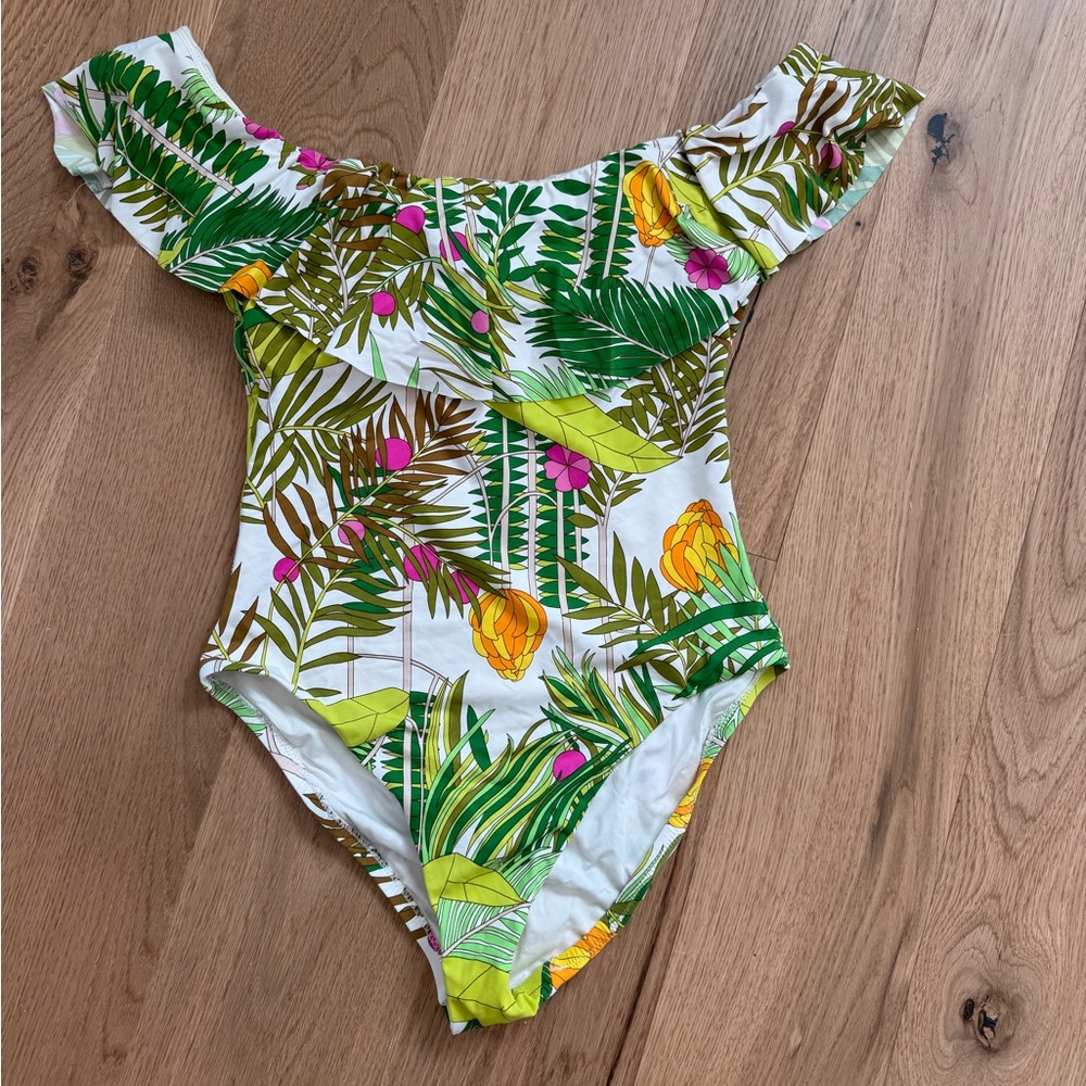 Tropical Off-Shoulder Swimsuit, Trina Trurk Medium